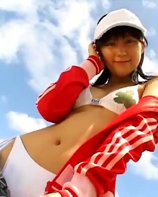 Skinny and playful Japanese babe Miu Nakamura poses on cam