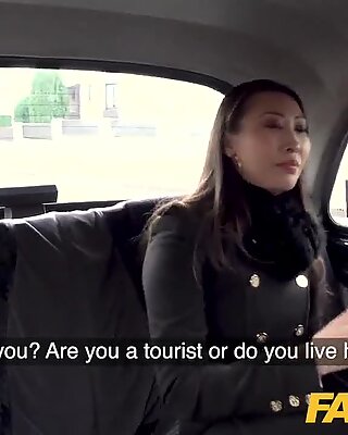 Fake Taxi, Busty French Asian babe tries big euro cock