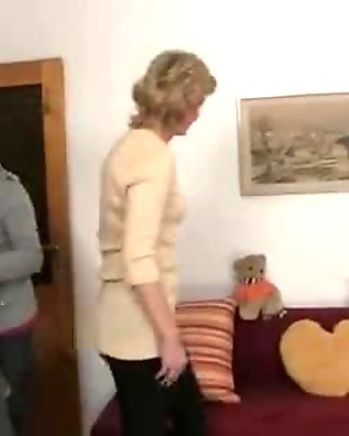 A guy picks up old blonde and fucks her hard